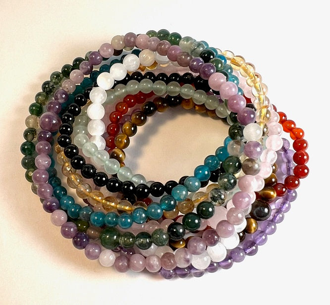 Gemstone 4mm Bracelets - Wrist Malas - Average Wrists