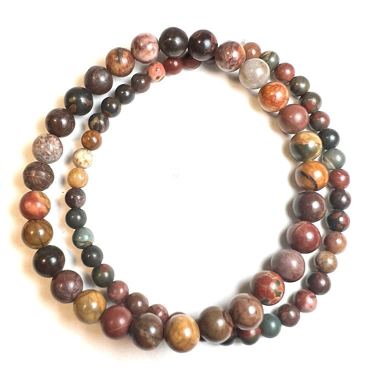 Cherry Creek Jasper Beaded Bracelet - Wrist Mala - 6mm (6 Pack) - Average Wrists