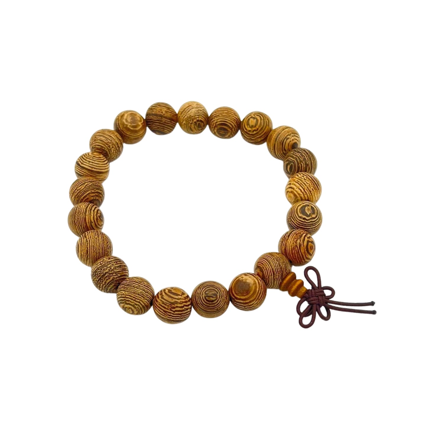 Phoenix Tail Wood Beaded Bracelet - Wrist Mala - 8mm (6 Pack)