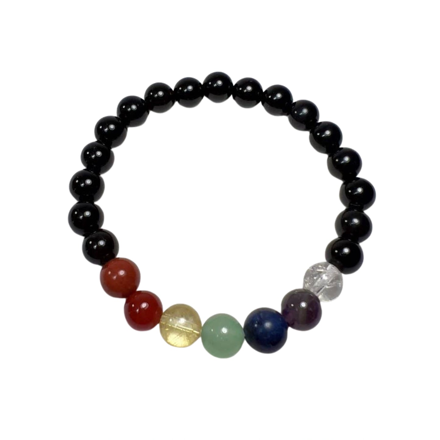Real Gemstone Black Obsidian Chakra Bracelet Wrist Mala 10mm (1 Pack)