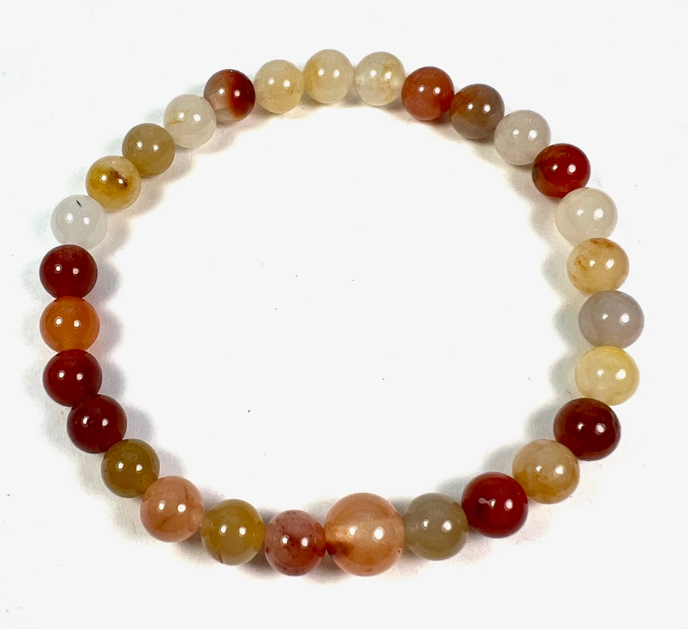 Rainbow Agate Beaded Bracelet - Wrist Mala - 6mm (6 Pack)