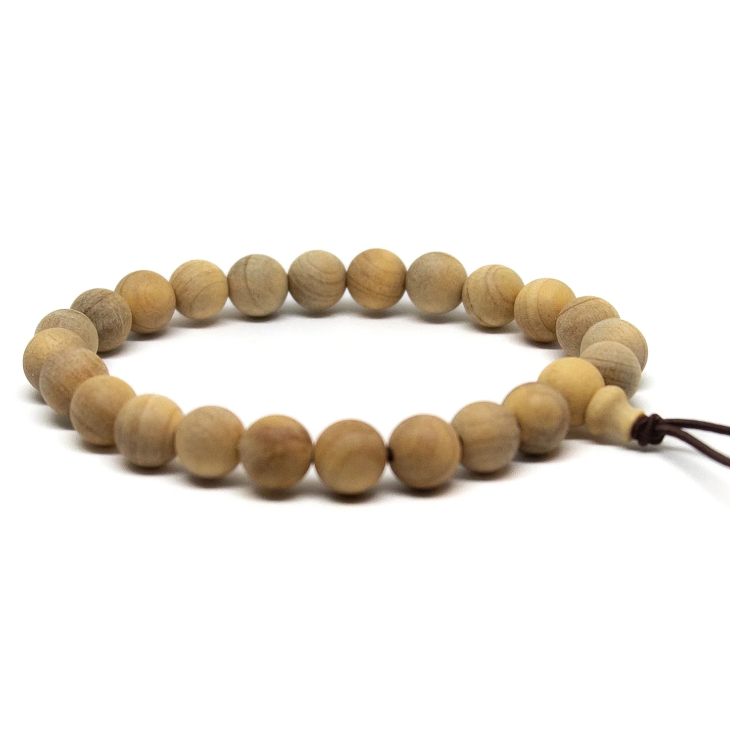 Cypress Wood Beaded Bracelet - Wrist Mala - 10mm (4 Pack)