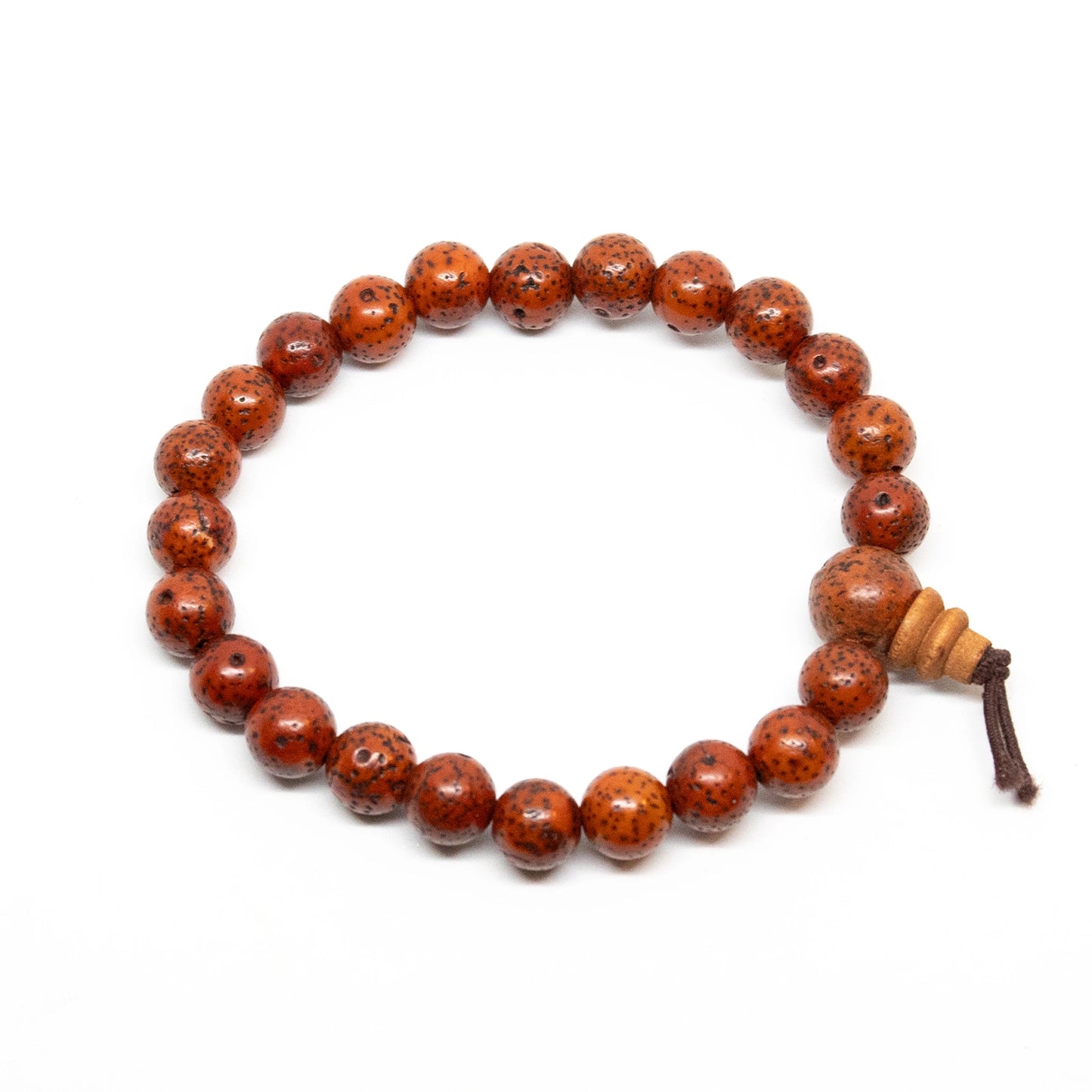 Red Lotus Seed Beaded Bracelet - Wrist Mala - 8mm (6 Pack)
