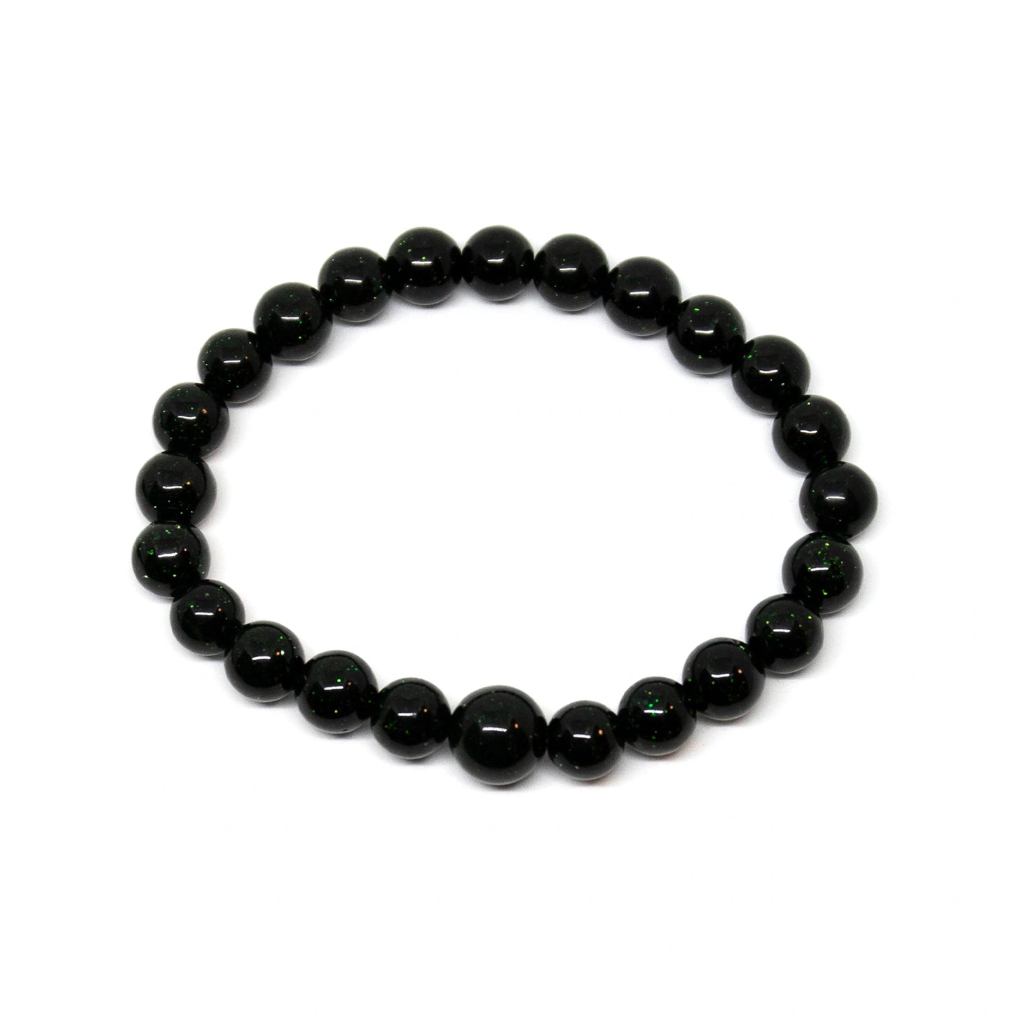 Green Goldstone Beaded Bracelet - Wrist Mala - 8mm (4 Pack)