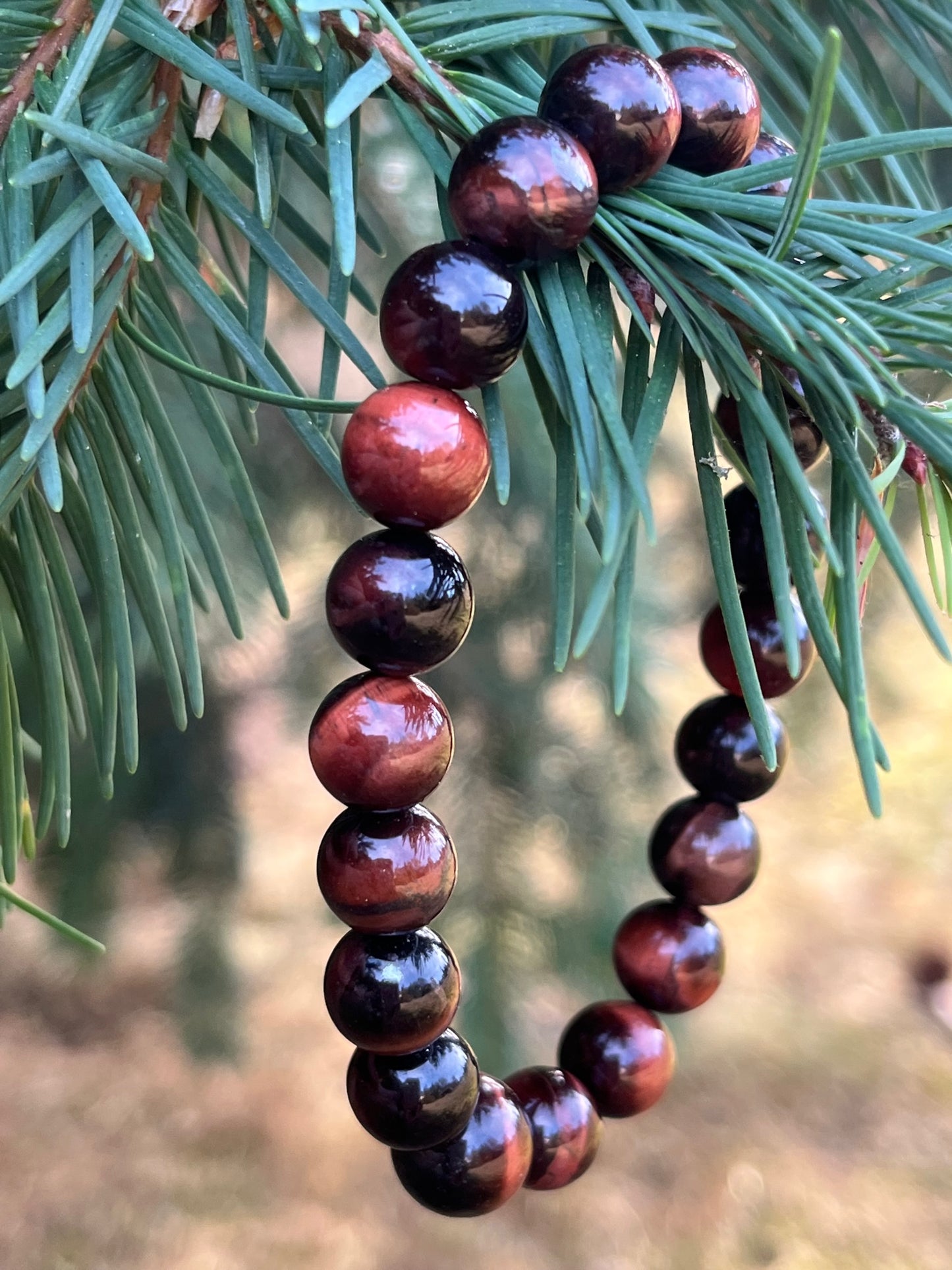 Red Tiger's Eye Beaded Bracelet - Wrist Mala - 6mm (4 Pack) - Average Wrists