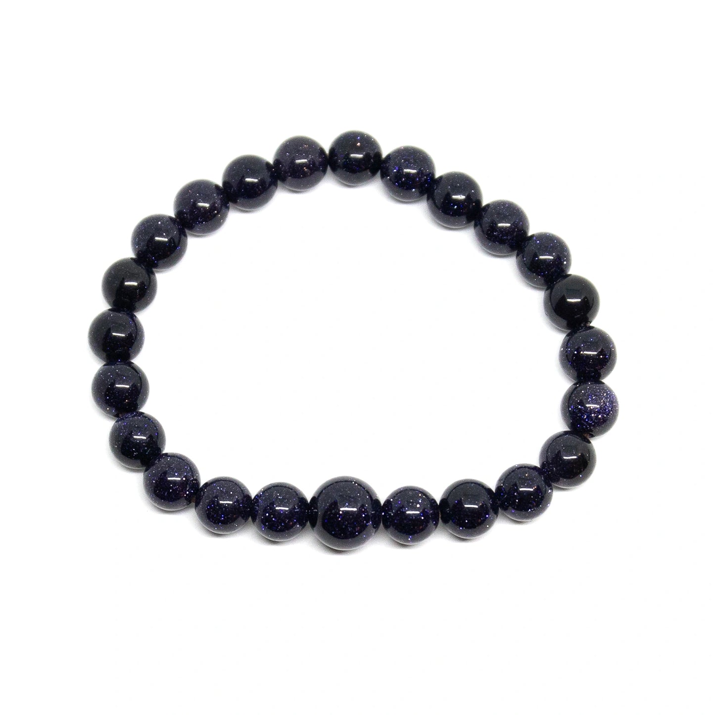 Blue Goldstone Beaded Bracelet - Prayer Beads - 8mm (2 Pack)