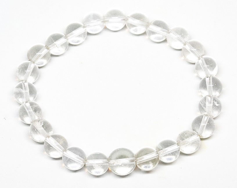 Clear Quartz Crystal Beaded Bracelet - Wrist Mala - 6mm (2 Pack) - Average Wrists - New