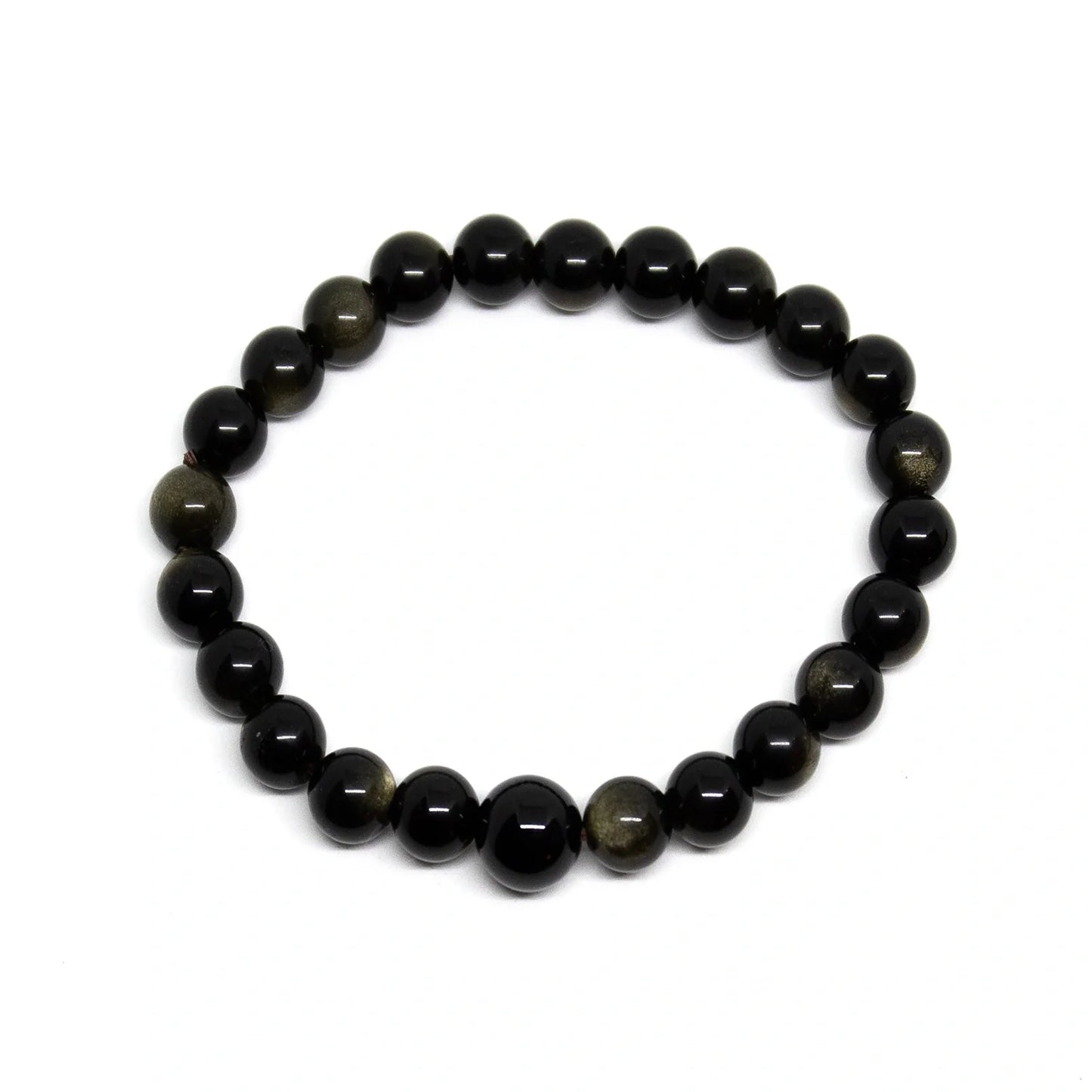 Gold Sheen Obsidian Beaded Bracelet - Wrist Mala - 4mm (4 Pack) - Average Wrists