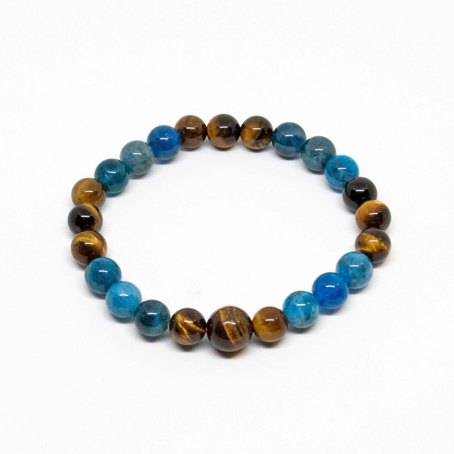 Apatite & Tiger's Eye Beaded Bracelet - Wrist Mala - 8mm (2 Pack)