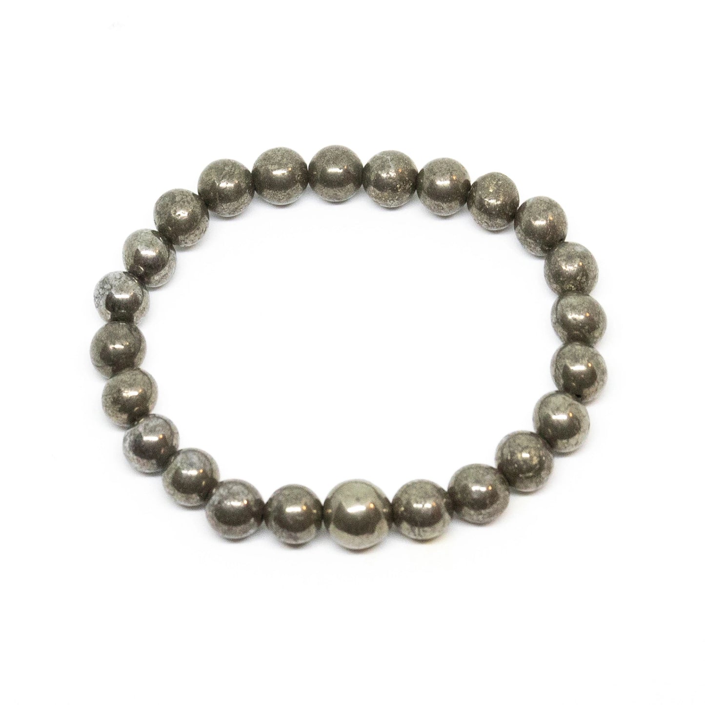 Pyrite Beaded Bracelet - Wrist Mala - 8mm (2 Pack)