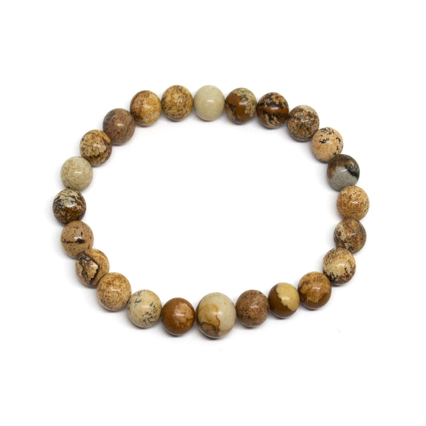 Picture Jasper Beaded Bracelet - Wrist Mala - 8mm (4 Pack)