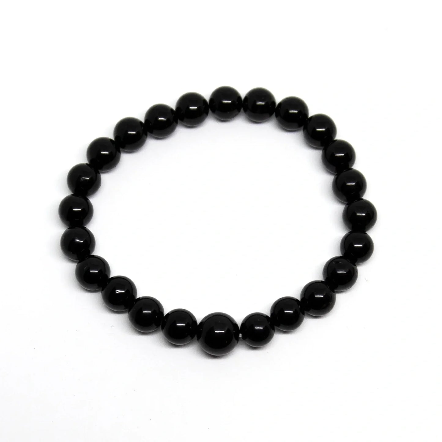 Black Obsidian Beaded Bracelet 4mm (6 Pack) - Average Wrists