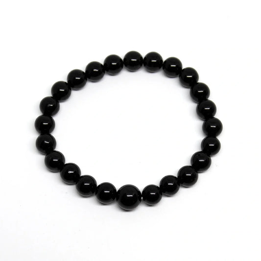 Black Obsidian Beaded Bracelet 4mm (6 Pack) - Average Wrists