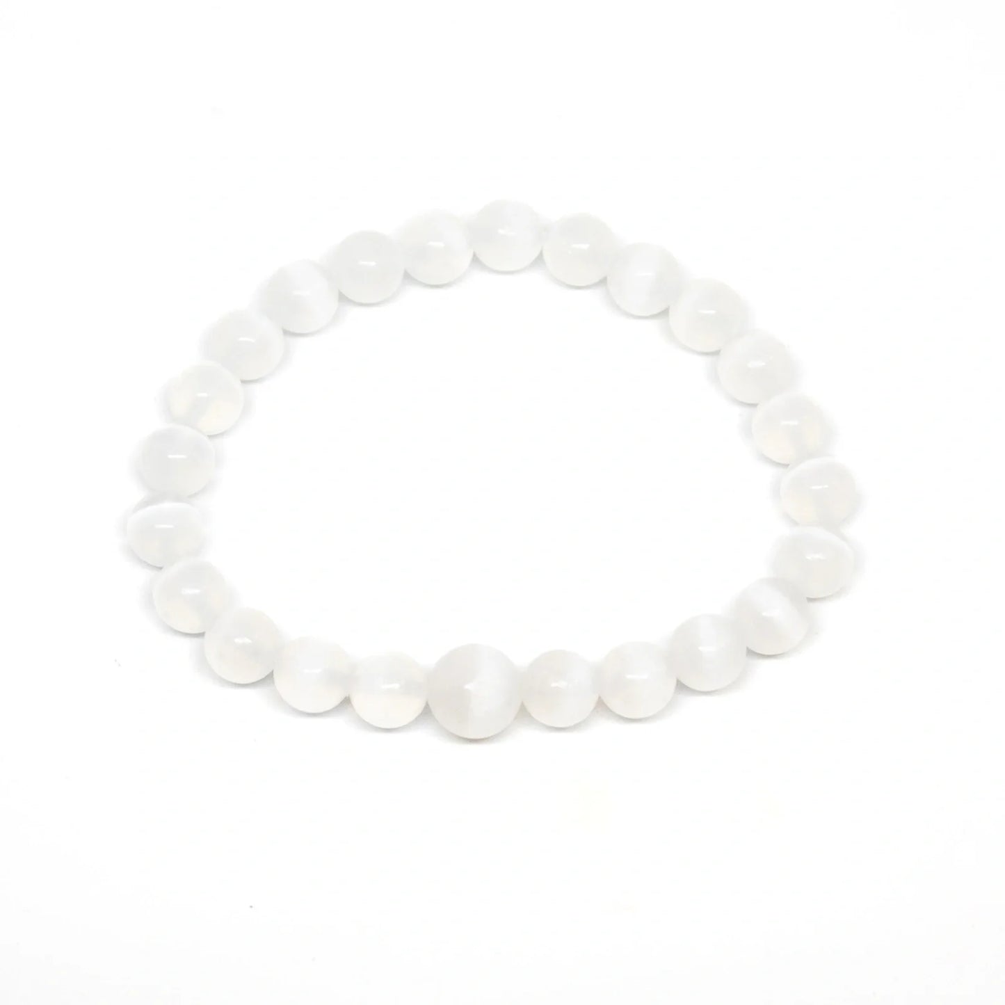 Selenite Beaded Bracelet - Wrist Mala - 6mm (1 Pack) - Small Wrists