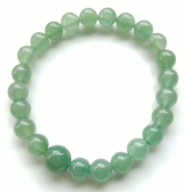 Green Aventurine Beaded Bracelet - Wrist Mala - 8mm (4 Pack) - Extra Large Wrists