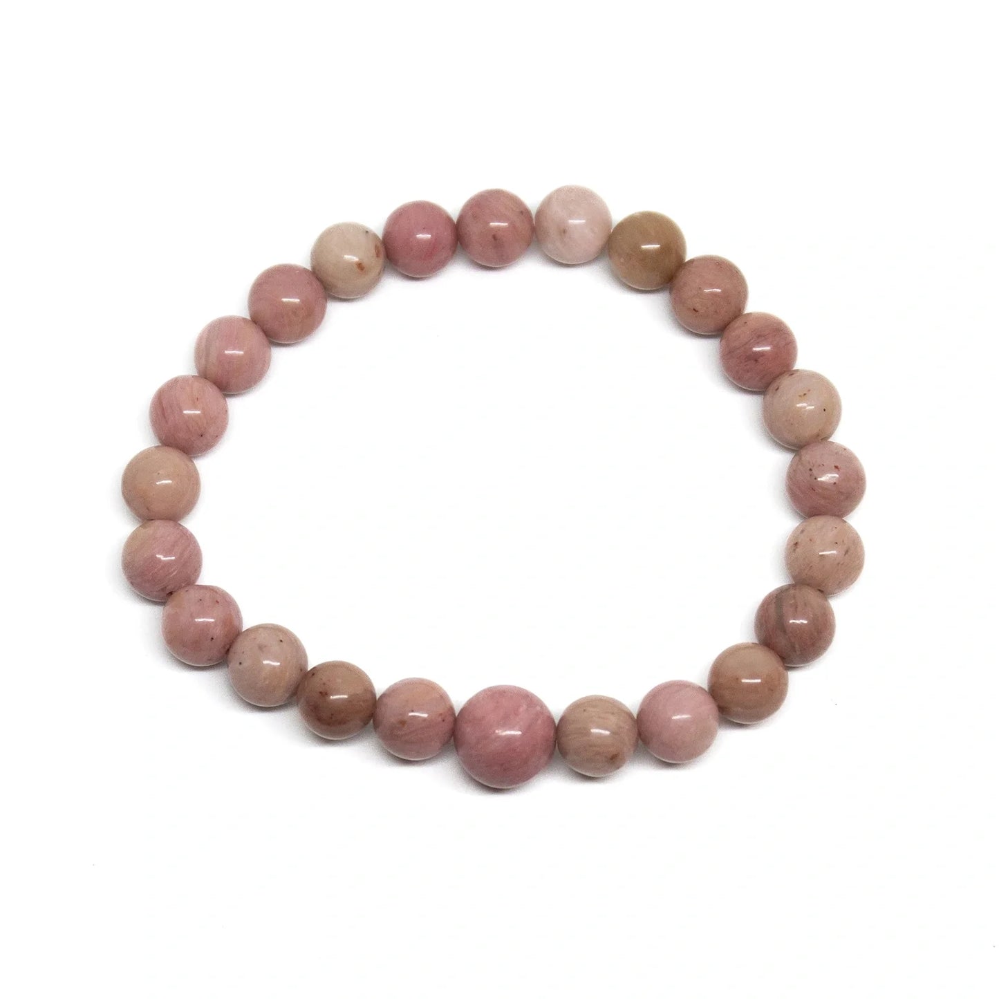 Rhodonite Beaded Bracelet - Wrist Mala - 4mm (4 Pack) - Average Wrists