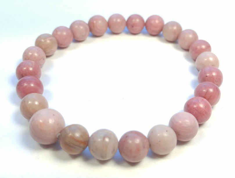 Rhodonite Beaded Bracelet - Wrist Mala - 6mm (4 Pack) - Average Wrists