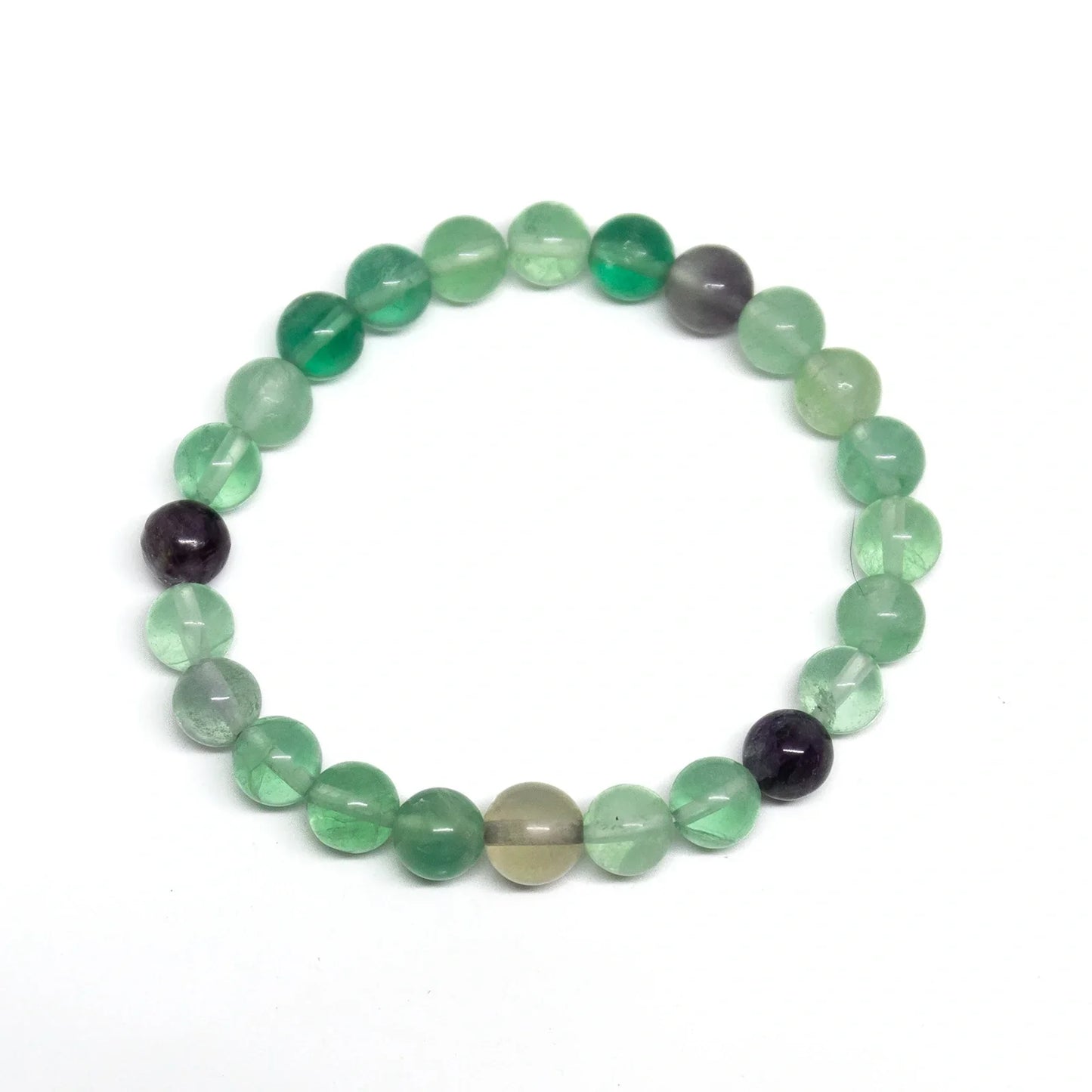 Rainbow Fluorite Beaded Bracelet - Wrist Mala - 4mm (6 Pack) - Average Wrists