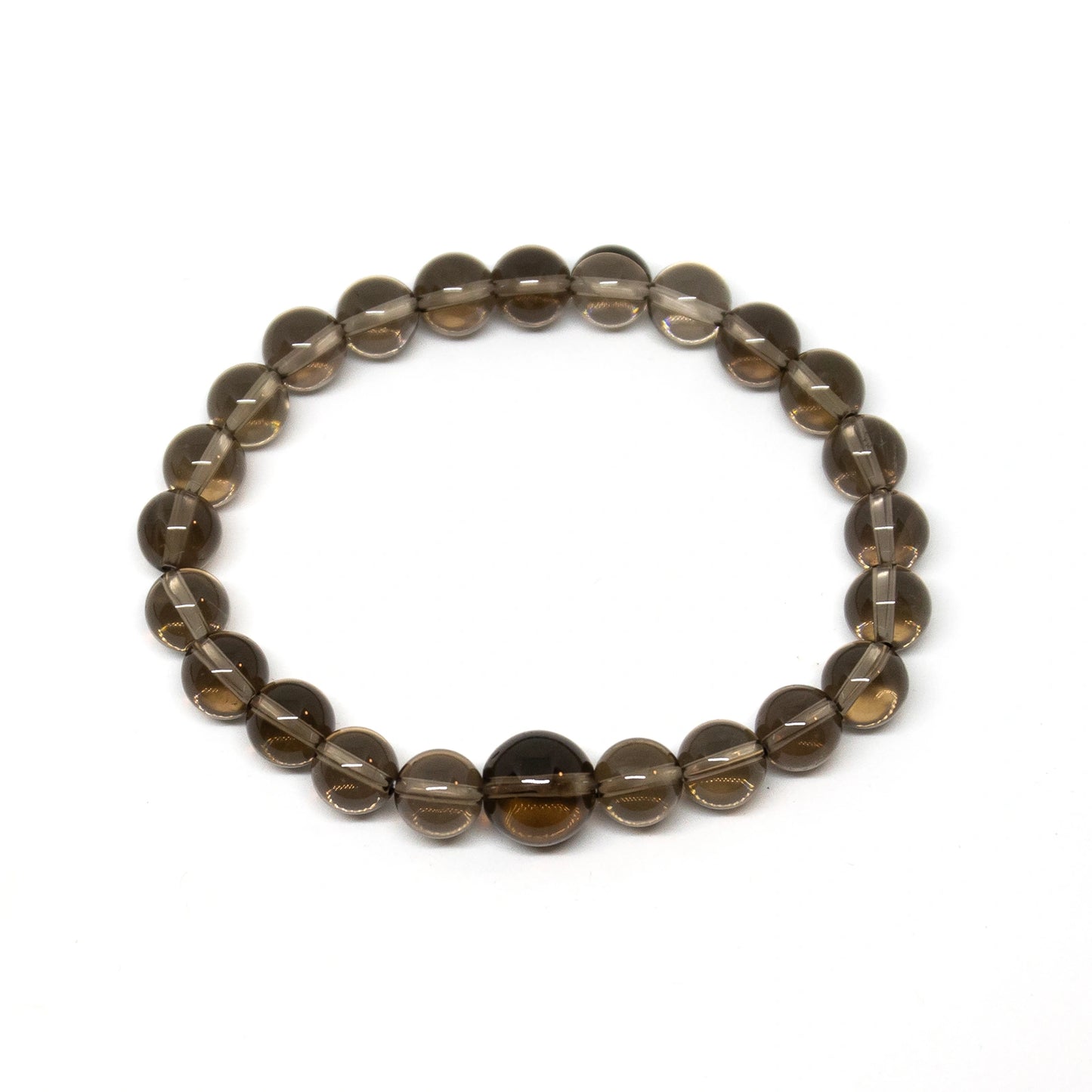 Smoky Quartz Crystal Beaded Bracelet - Wrist Mala - 8mm (2 Pack)