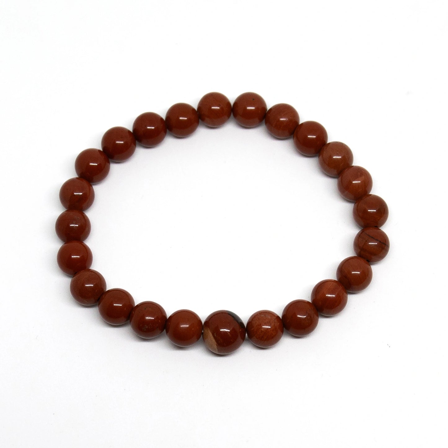 Red Jasper Beaded Bracelet - Wrist Mala - 8mm (2 Pack)