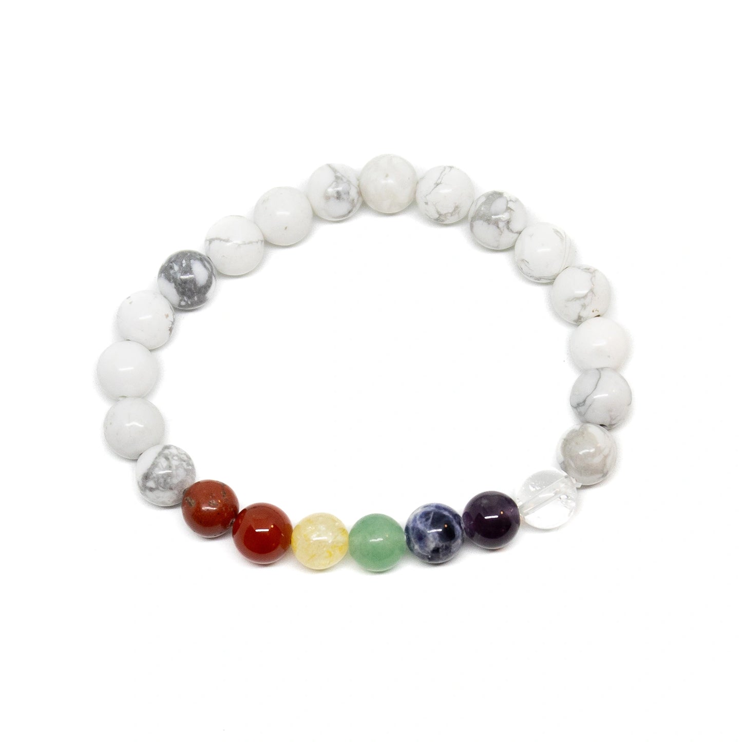 Real Gemstone Howlite Chakra Bracelet - Wrist Mala - 8mm (2 Pack)