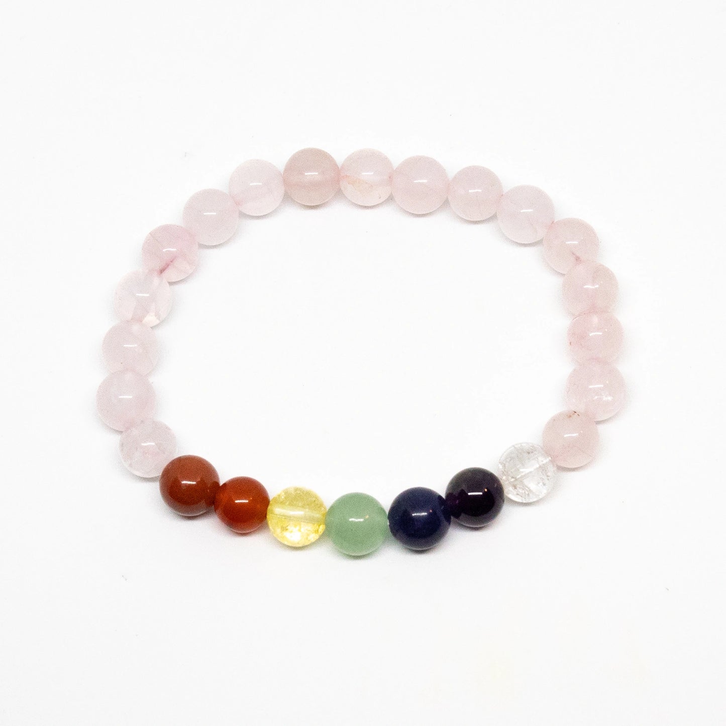 Real Gemstone Rose Quartz Chakra Bracelet - Wrist Mala - 8mm (2 Pack)