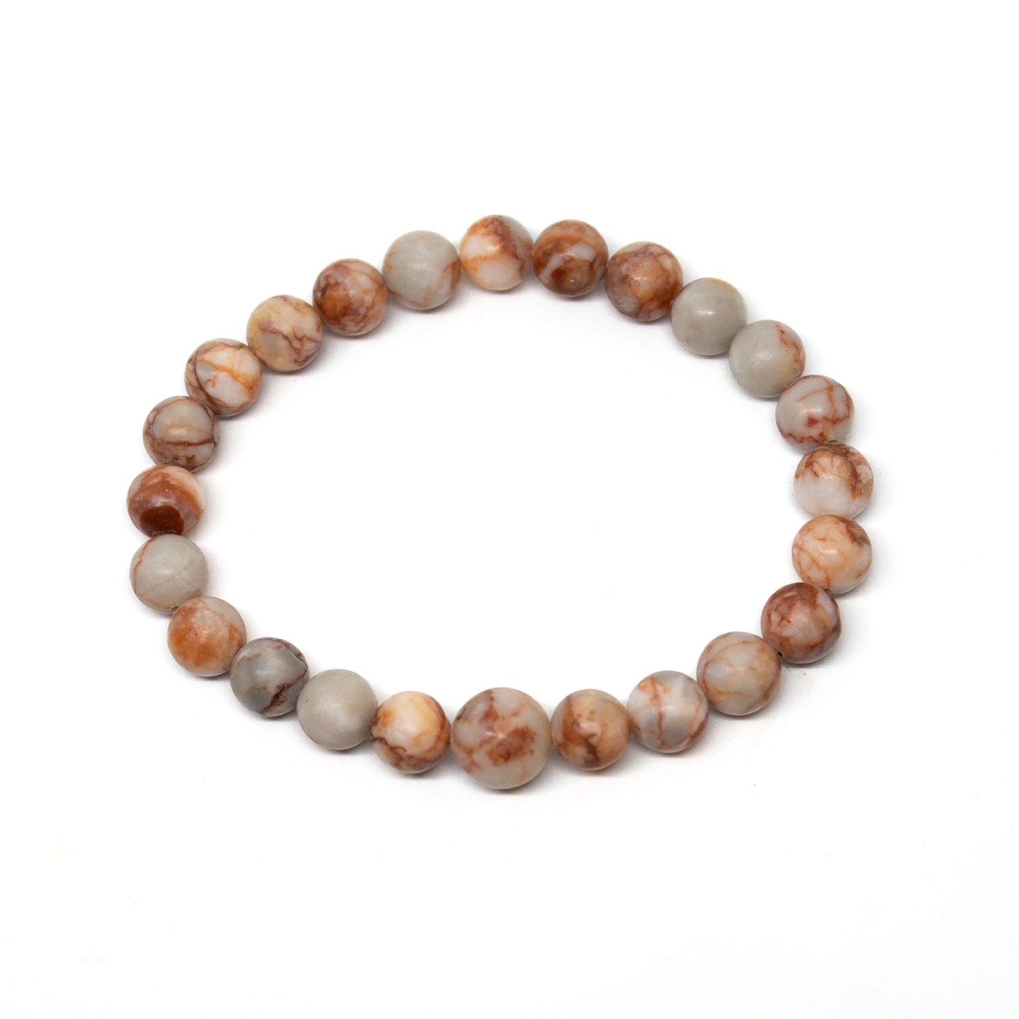Red Network Jasper Beaded Bracelet - Wrist Mala - 8mm (2 Pack)