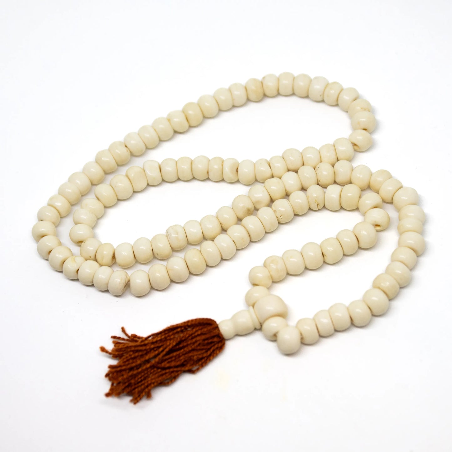 Yak Bone Tibetan 108 Bead Mala Prayer Beads - 6x8mm (1 Pack)