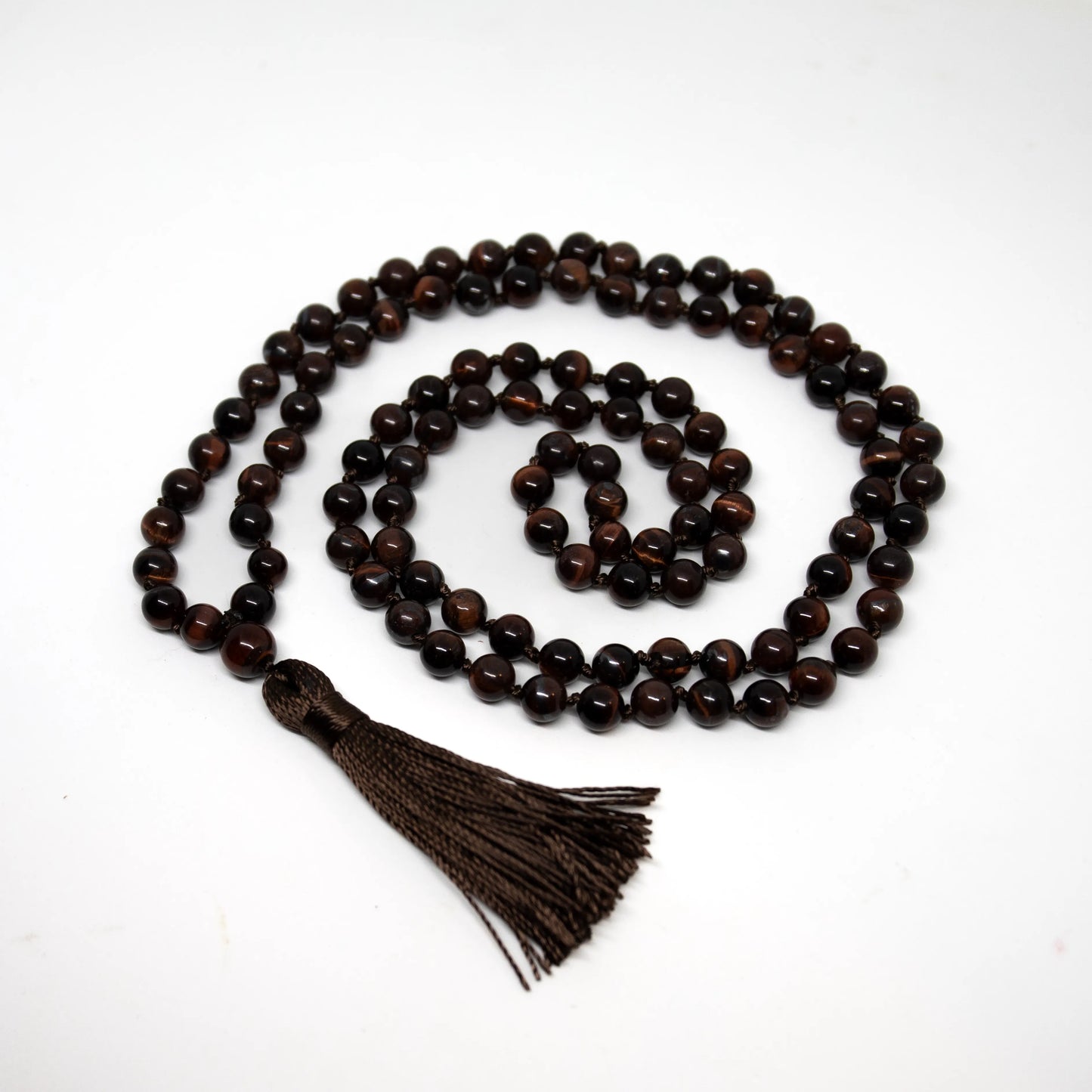Red Tiger's Eye Knotted 108 Bead Mala - Prayer Beads - 8mm (1 Pack)