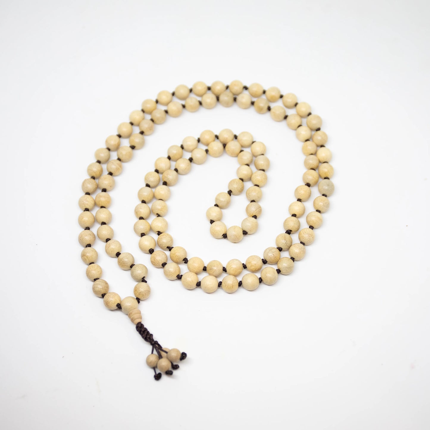 Camphor Wood Knotted 108 Bead Mala - Prayer Beads - 8mm (2 Pack)