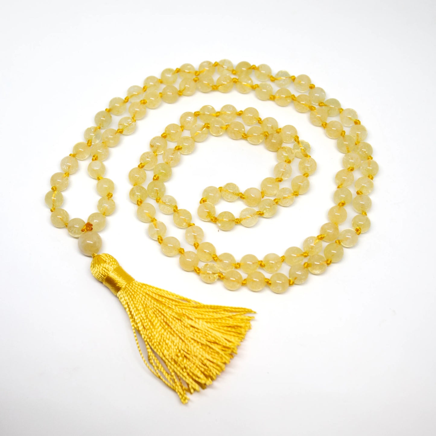 Citrine Knotted 108 Bead Mala - Prayer Beads - 8mm (1 Pack)