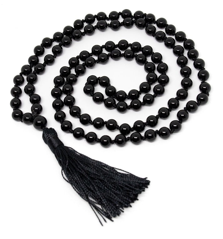 Black Tourmaline Knotted 108 Mala 7mm (1 Pack)