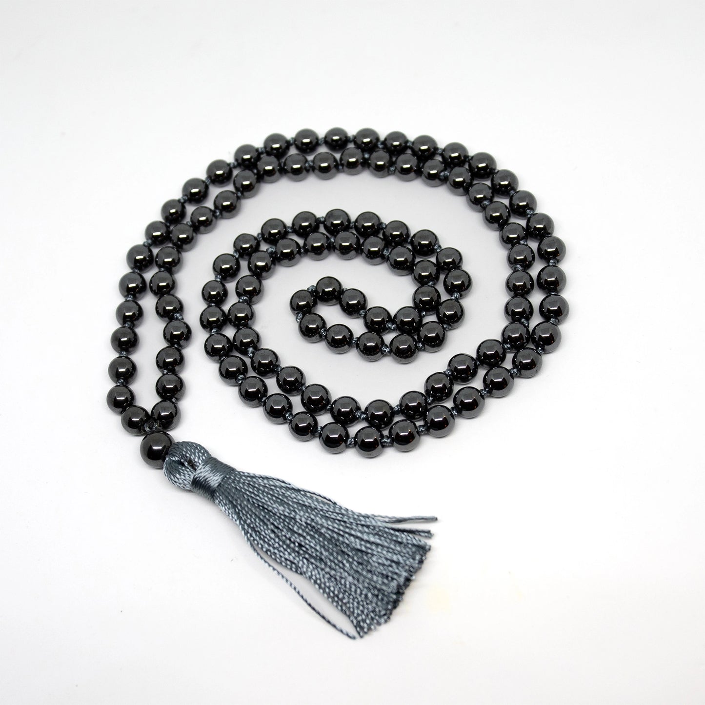 Hematite Knotted 108 Bead Mala - Prayer Beads - 8mm (1 Pack)