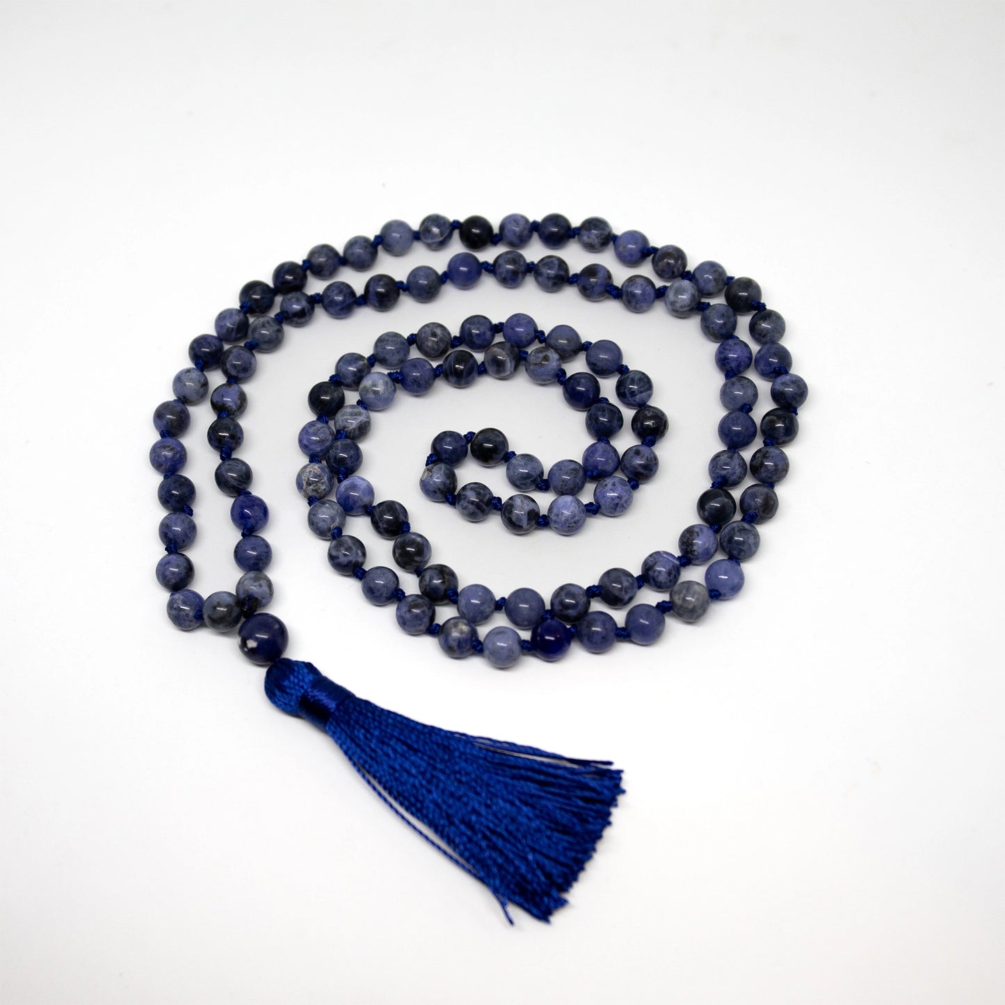 Sodalite Knotted 108 Bead Mala - Prayer Beads - 8mm (1 Pack)