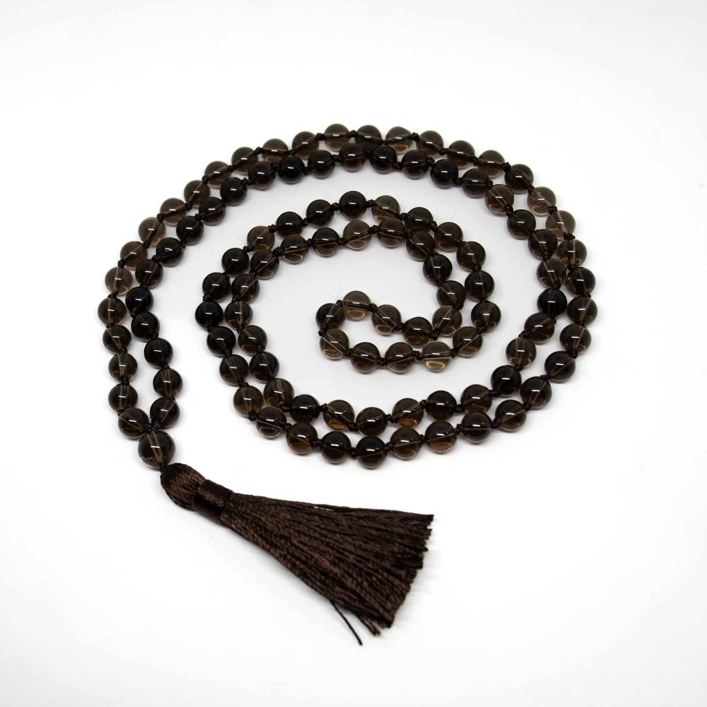 Smoky Quartz Knotted 108 Bead Mala - Prayer Beads - 8mm (1 Pack)
