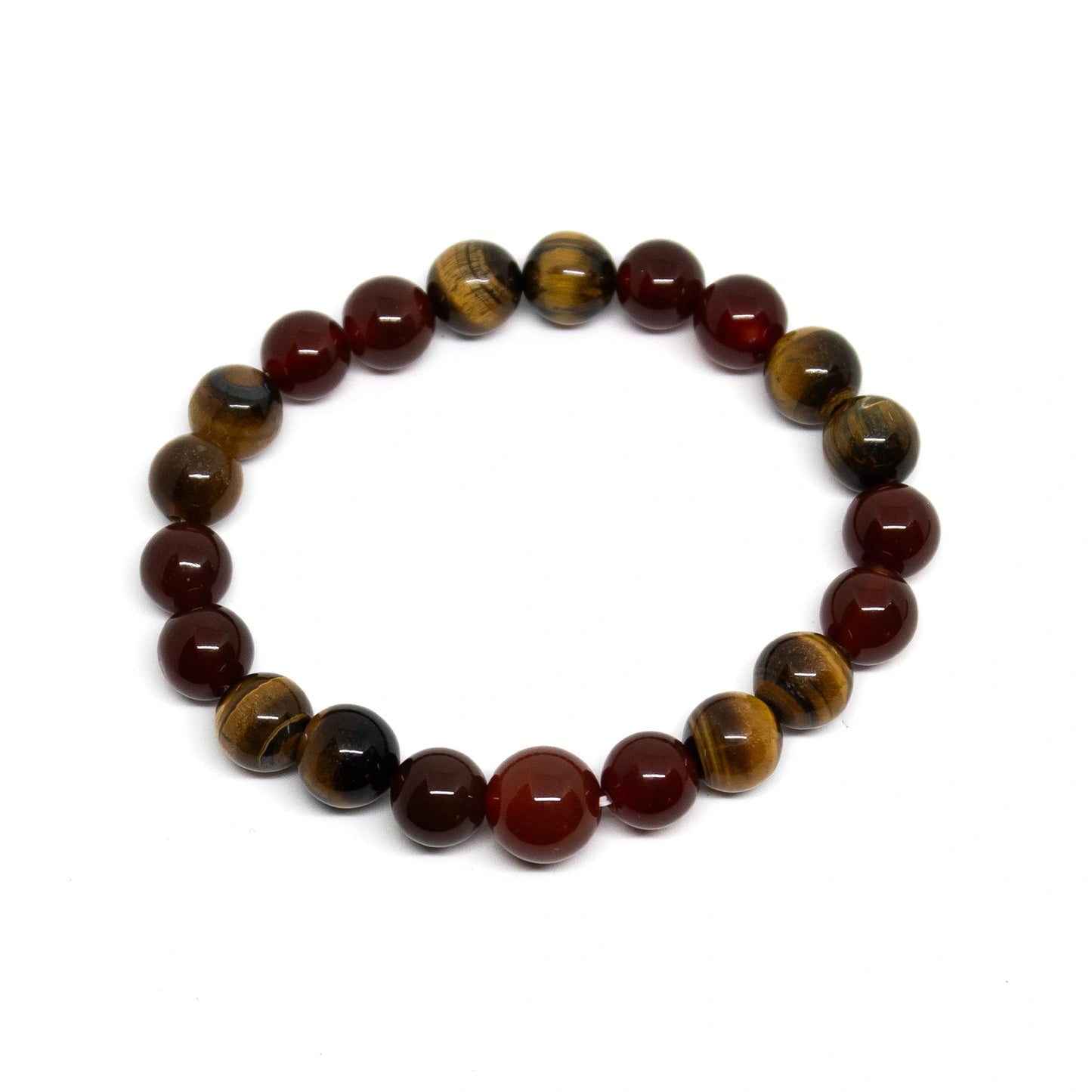 Long Size Carnelian & Tiger Eye Bracelet Wrist Mala 10mm (4 Pack)