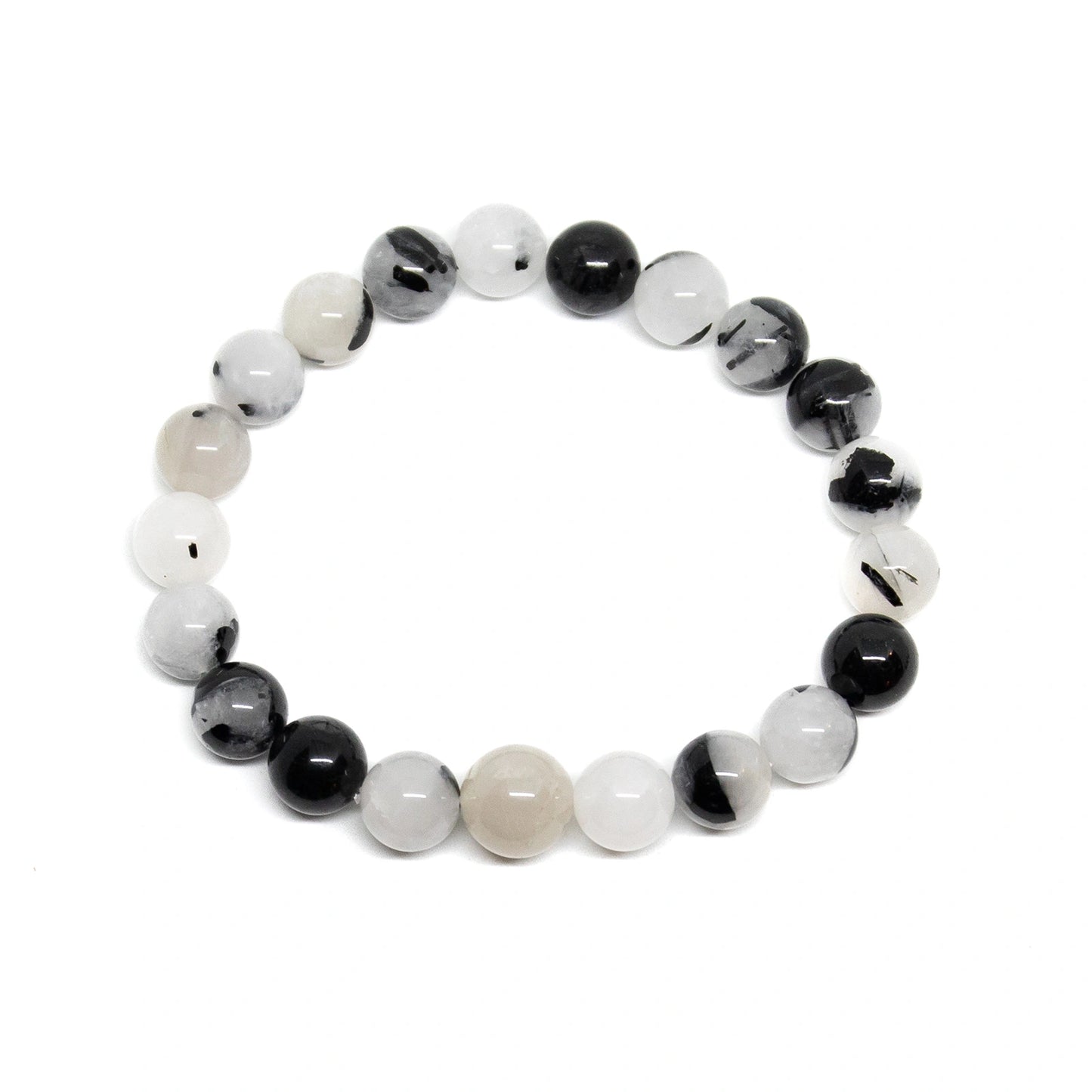 Large Size Tourmalated Quartz Beaded Bracelet Mala 10mm (2 Pack)