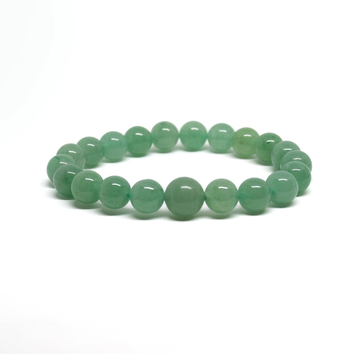 Long Size Green Aventurine Beaded Bracelet Mala 10mm (2 Pack)
