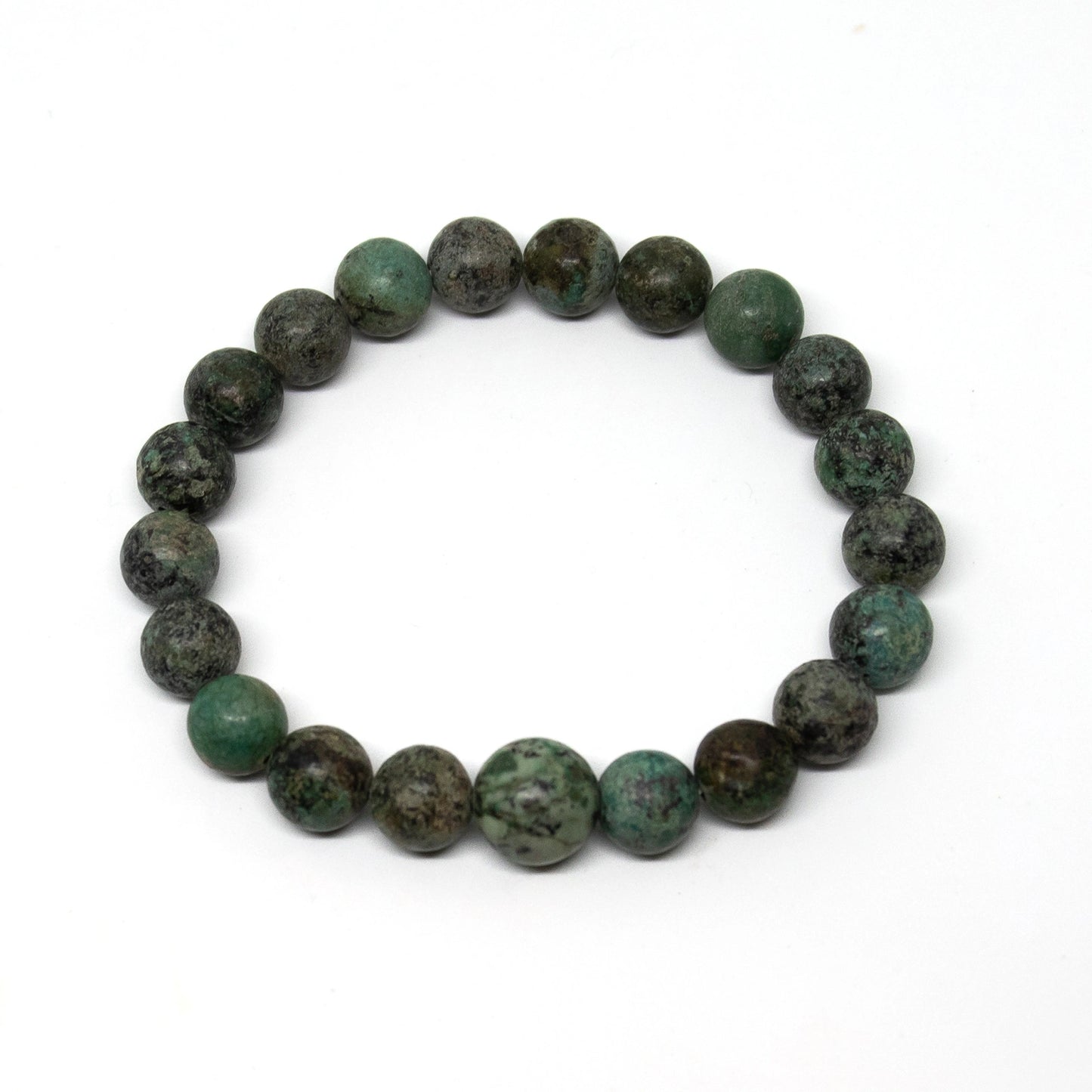 Long Size African Turquoise Beaded Bracelet Mala - 10mm (2 Pack)