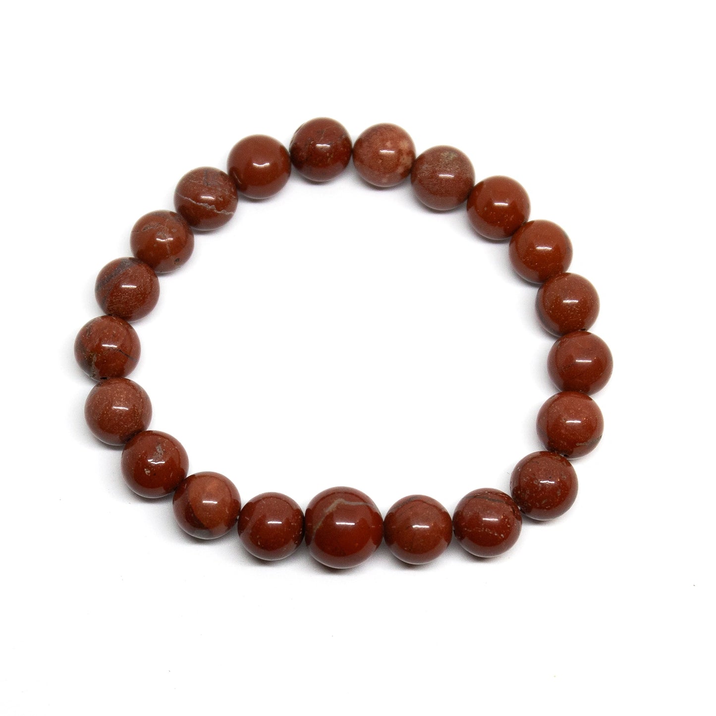 Large Size Red Jasper Beaded Bracelet - Wrist Mala - 10mm (2 Pack)