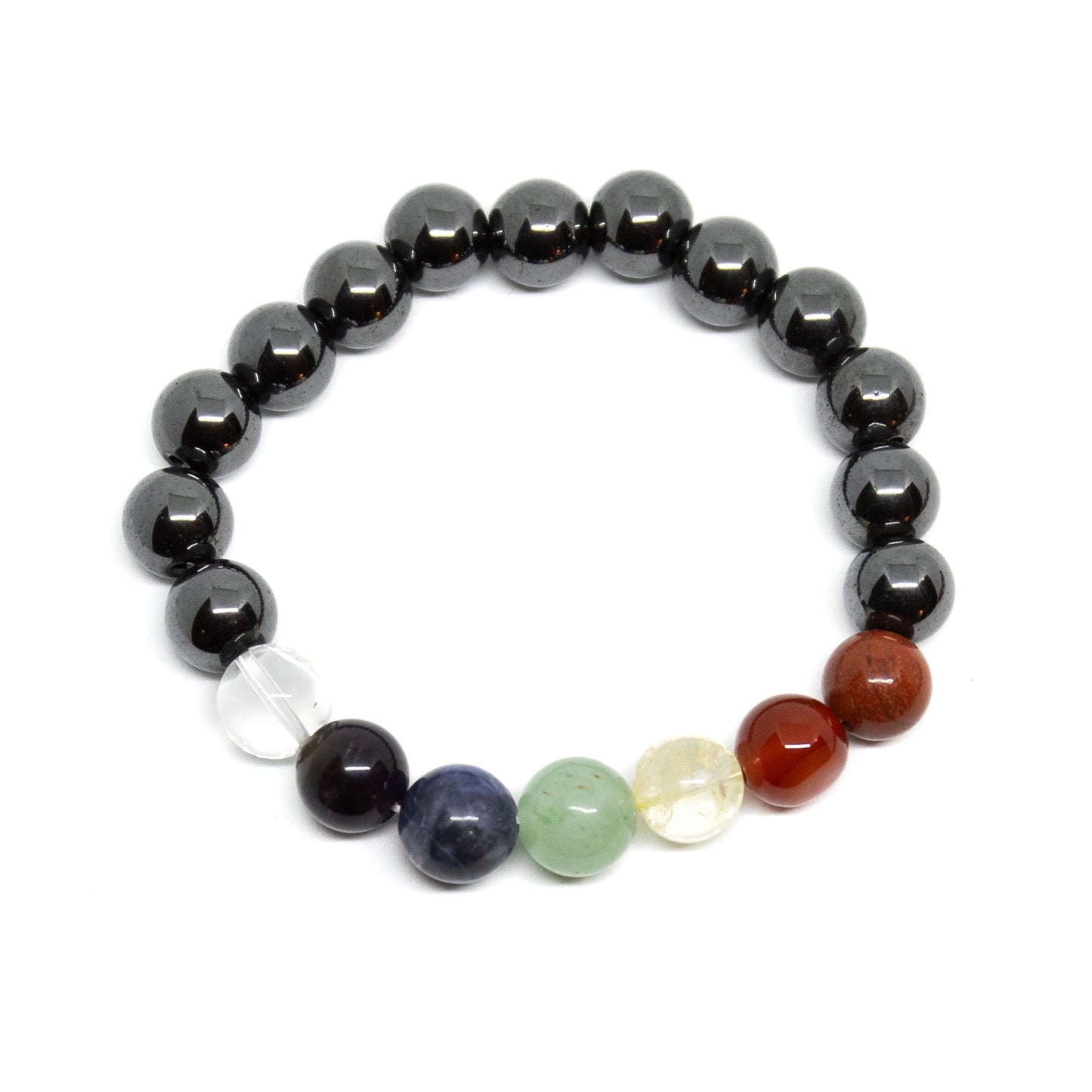 Large Size Real Gemstone Hematite Chakra Bracelet- 10mm (2 Pack)