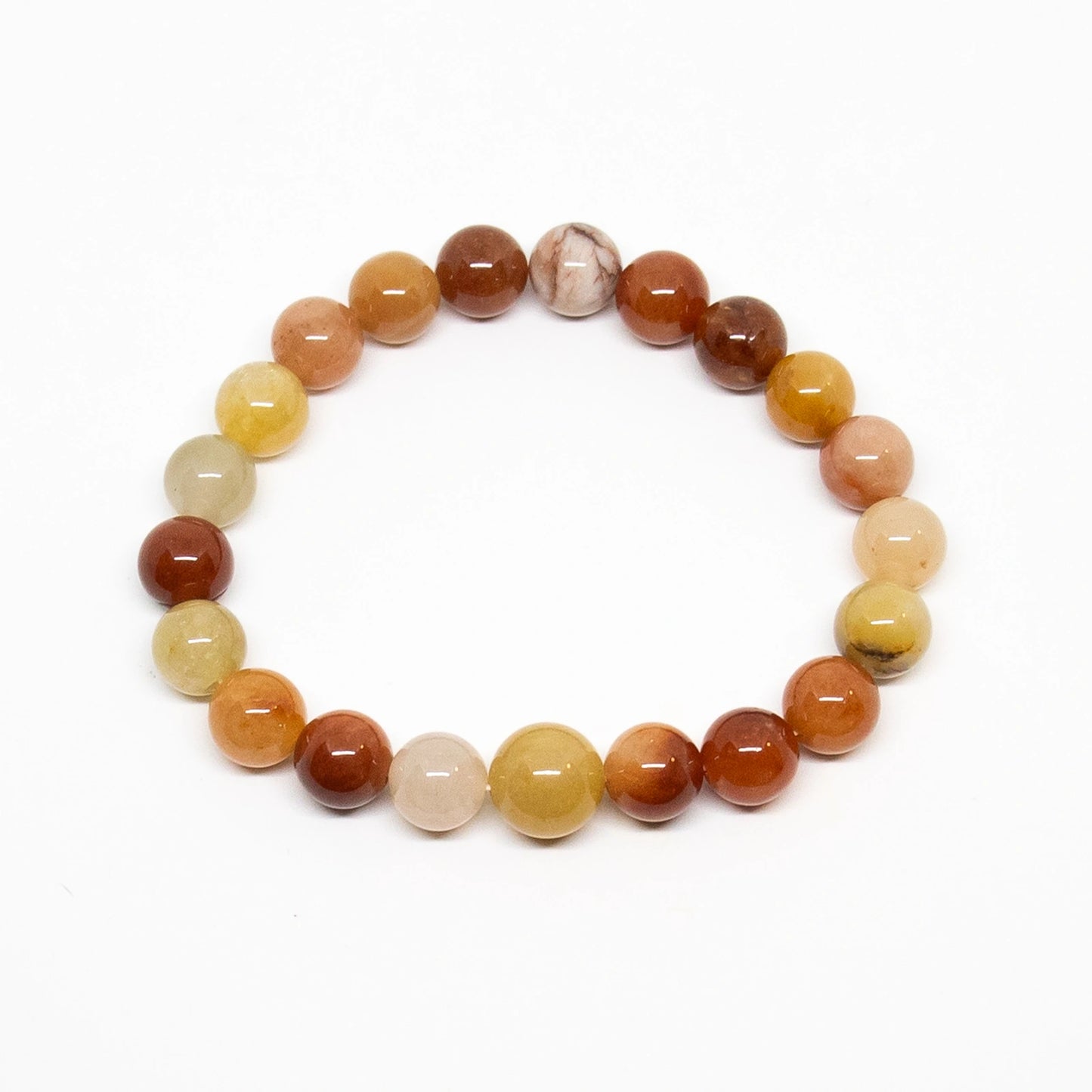 Long Size Rainbow Jade Beaded Bracelet Wrist Mala 10mm (2 Pack)