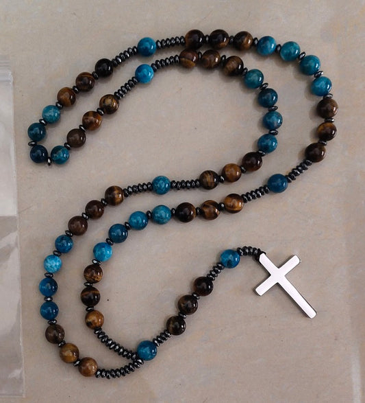 Apatite & Tiger's Eye Rosary - Prayer Beads 8mm (1 Pack)