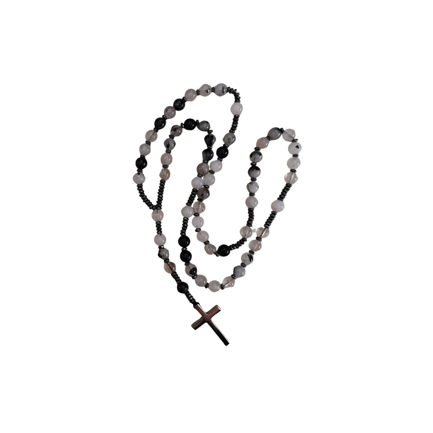 Tourmalated Quartz Rosary - Prayer Beads - 8mm (1 Pack)