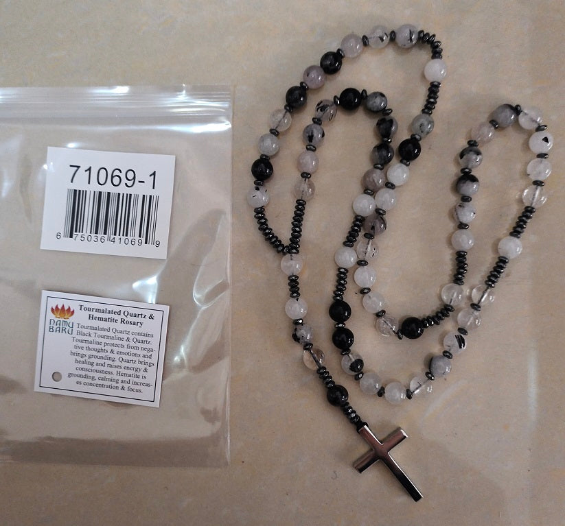 Tourmalated Quartz Rosary - Prayer Beads - 8mm (1 Pack)