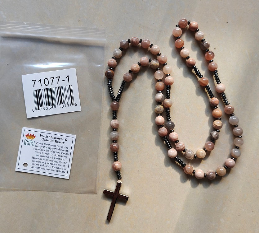 Peach Moonstone Rosary - Prayer Beads - 8mm (1 Pack)