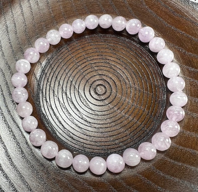 Kunzite Beaded Bracelet - Wrist Mala - 6mm (1 Pack) - Average Wrists
