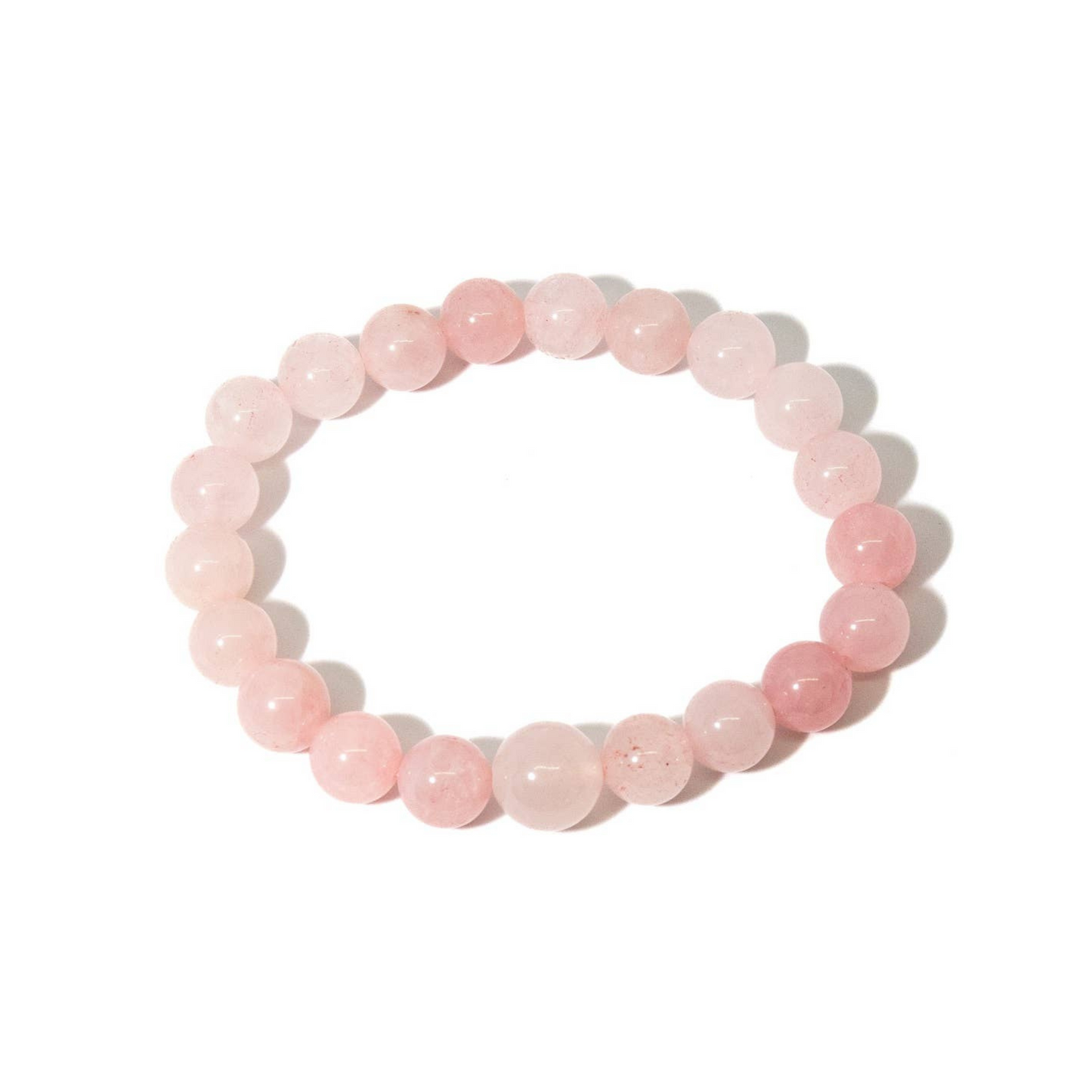 Long Size Rose Quartz Beaded Bracelet Wrist Mala 10mm (2 Pack)
