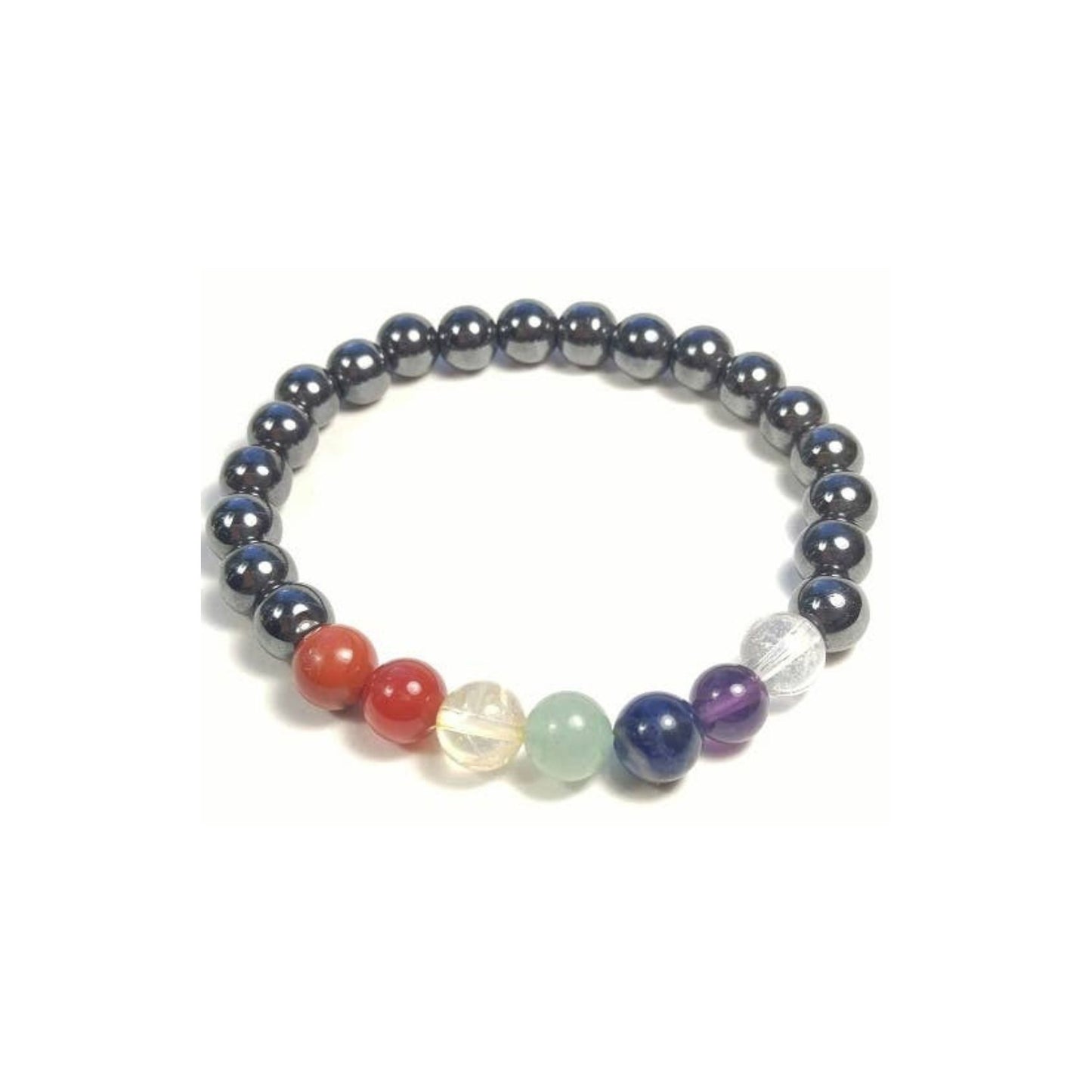 Real Gemstone Hematite Chakra Bracelet - Wrist Mala - 8mm (2 Pack)