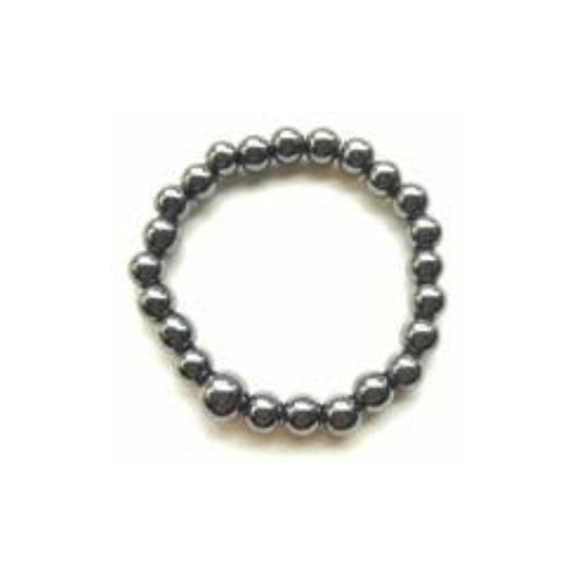 Large Size Hematite Beaded Bracelet Wrist Mala 8mm (6 Pack)
